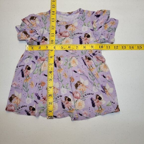 Laree + Co Bamboo Purple Floral Fairy Top Ruffle Sleeves Matching Bloomers Set - Picture 12 of 14